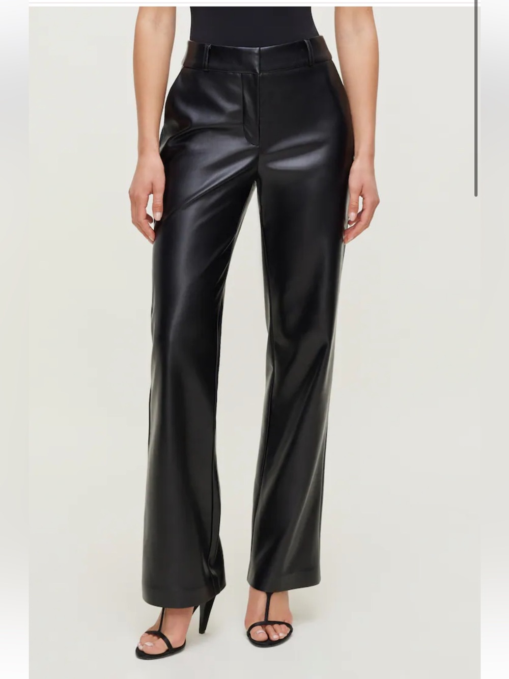 Dynamite Black Faux Leather Wide-Leg Pants